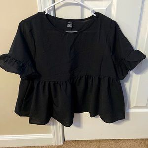 black shirt ruffle shirt